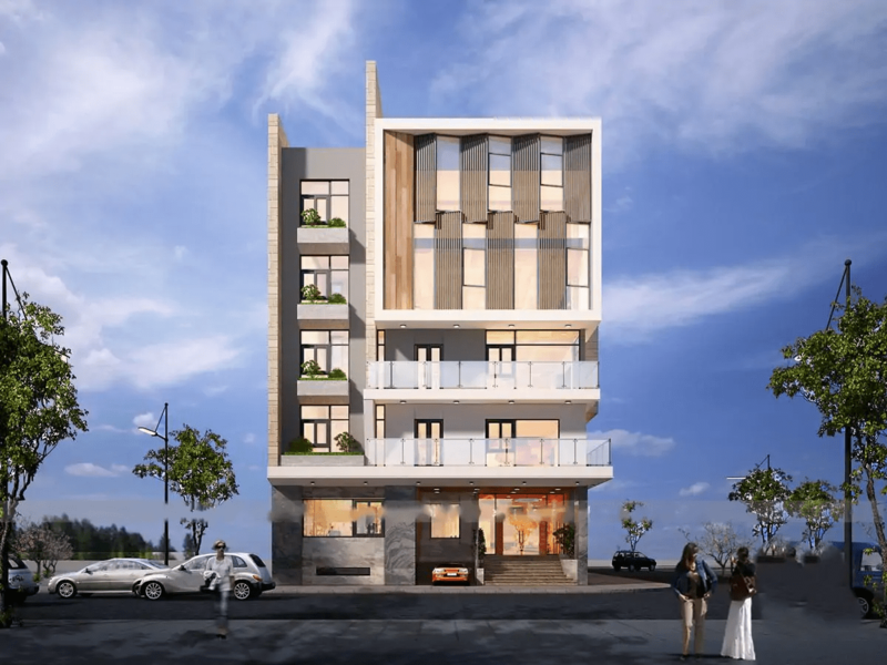 Thiết kế khách sạn mini 100m2